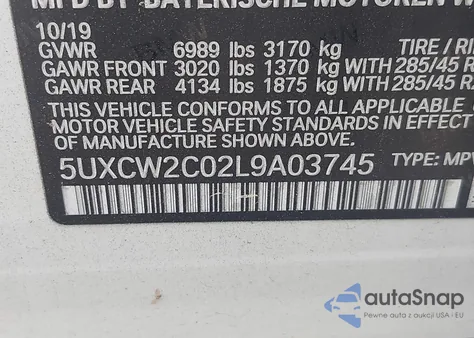 2020 BMW X7 xDrive40I из США, поврежденный, VIN 5UXCW2C02L9A03745